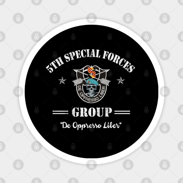 US Army 5th Special Forces Group Skull  De Oppresso Liber SFG - Gift for Veterans Day 4th of July or Patriotic Memorial Day Magnet by Oscar N Sims